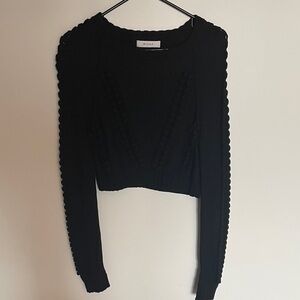 Milly Black Textured Knit Sweater
